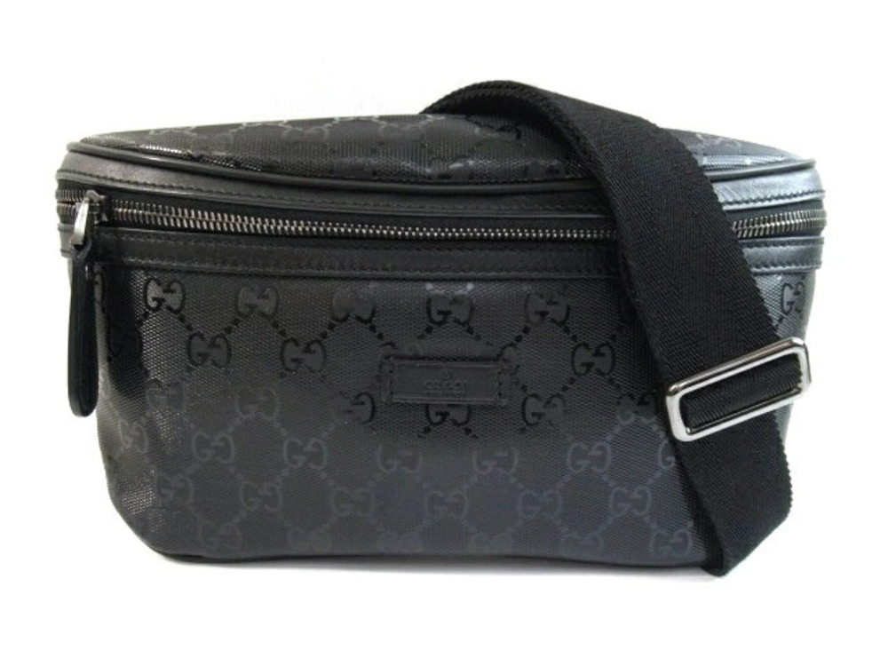 Gucci bag Waist Crossbody Bum GG canvas calfskin black